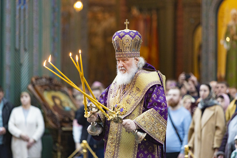 Патриарх Кирилл совершил Божественную литургию в Главном храме ВС РФ
